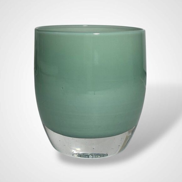Glassybaby Breathe Votive Candle Holder Green Hand Blown Glass Pre Triskelion - Picture 1 of 8
